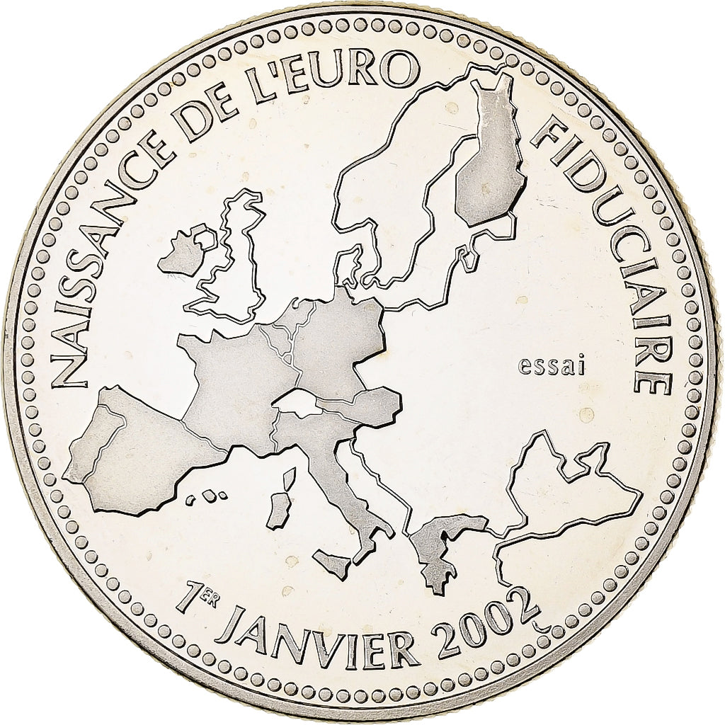 Francia, medaglia, Naissance de l'Euro Fiduciaire, 2002, Rame-nichel, FDC