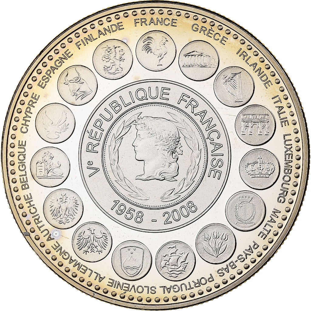 Francia, medaglia, L'Europe des XXVII, Veme République, 2008, Rame-nichel, FDC