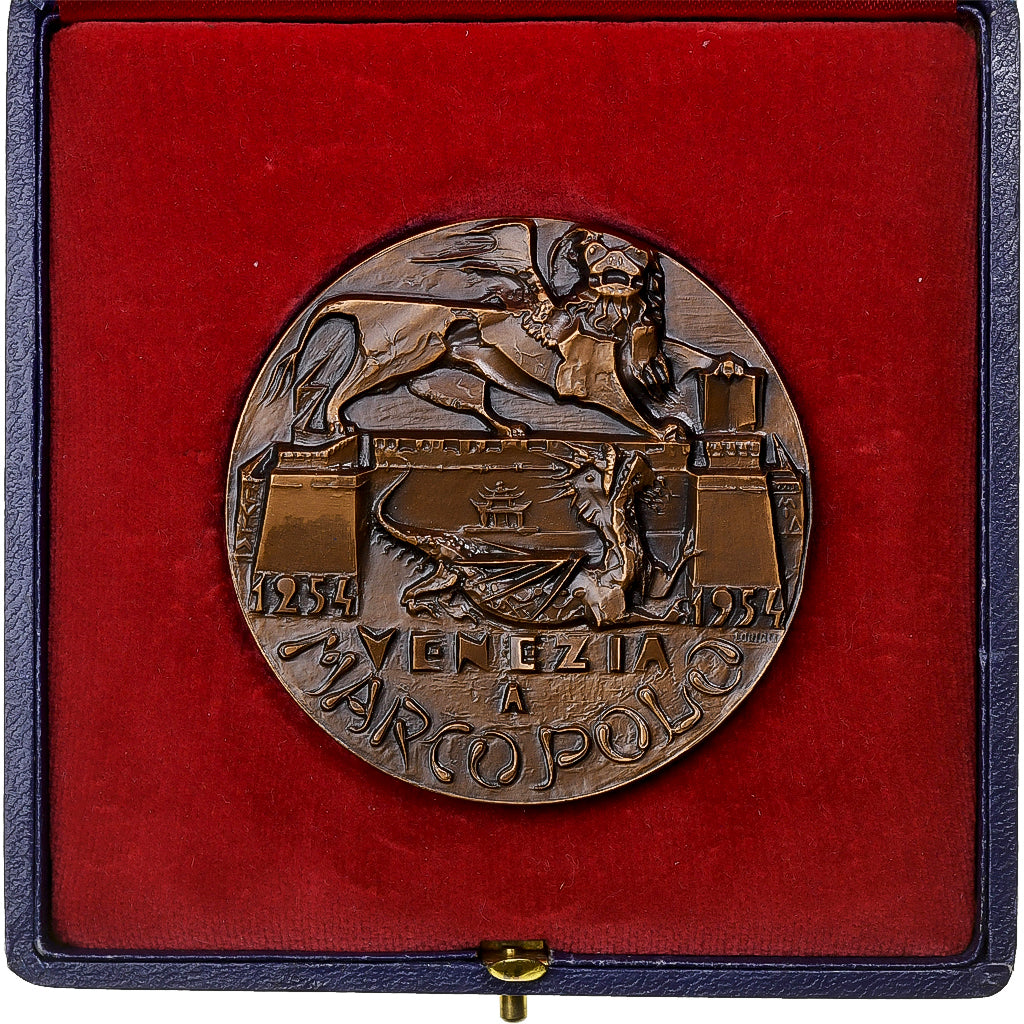 Italia, medaglia, 700th Anniversary of Marco Polo, 1954, Bronzo, Lorioli, SPL