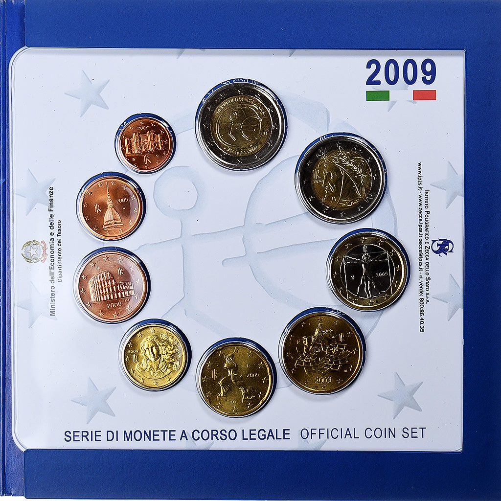 Italië, Set 1 ct. - 2 Euro, Coin card, 2009, Rome, n.v.t., FDC