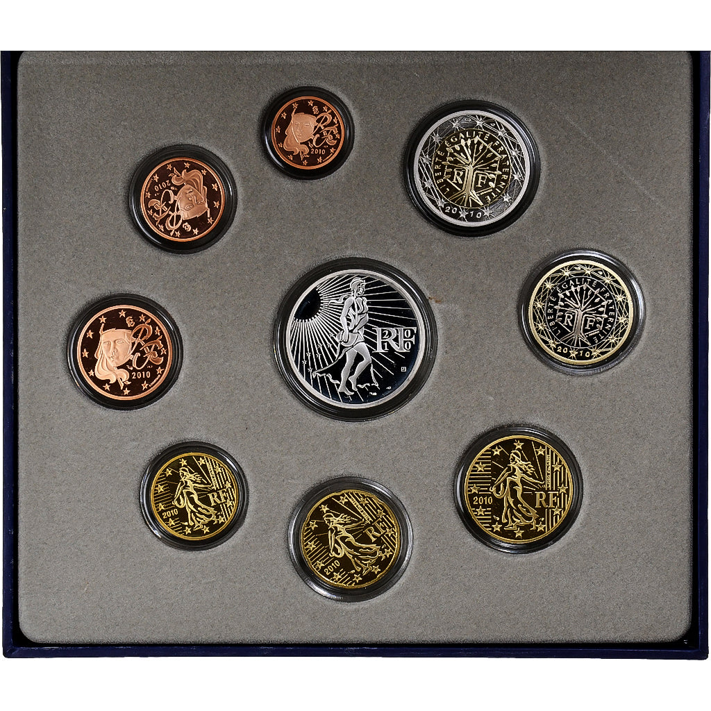 Francja, Coffret 1ct. - 10€, Semeuse, Proof, 2010, MDP, ND, MS(65-70)