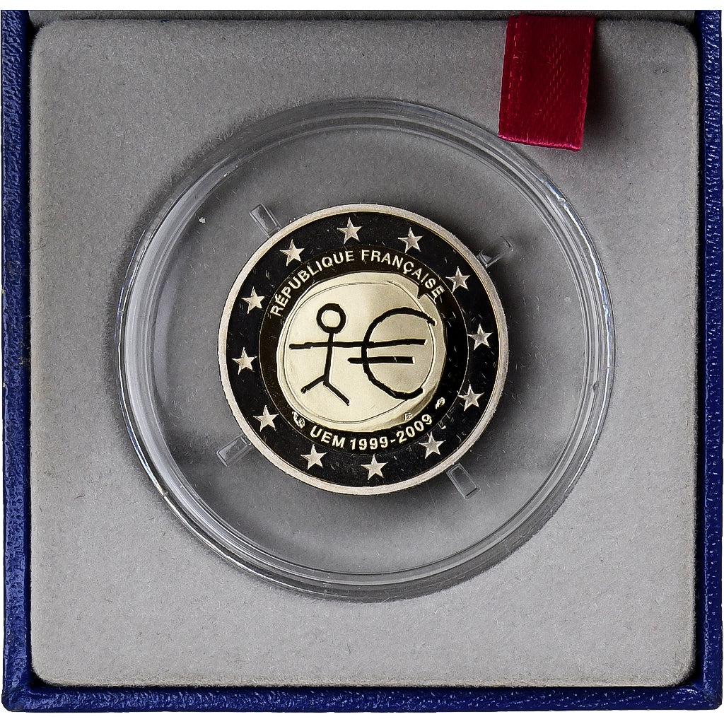 France, 2 Euro, 10 Years of E.M.U, Proof, 2009, MDP, Bi-Metallic, MS(65-70)