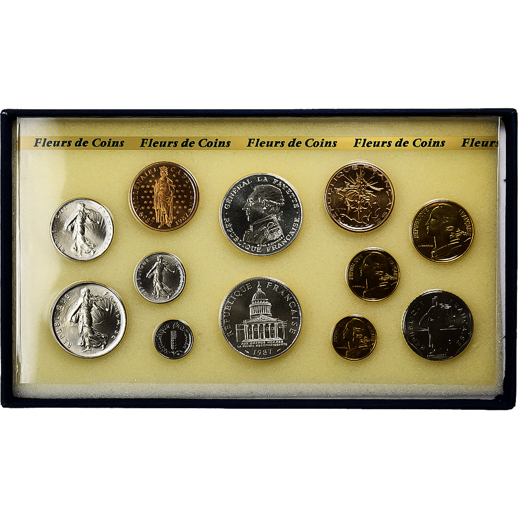 France, Coffret 1 c. à 100 frs., Série FDC, 1987, MDP, MS(65-70)