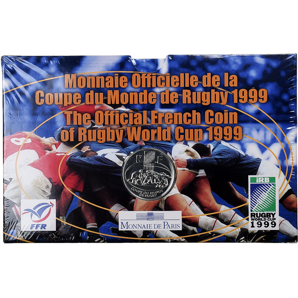 Francja, 1 Franc, Coupe du monde de rugby, 1999, MDP, Srebro, MS(65-70)