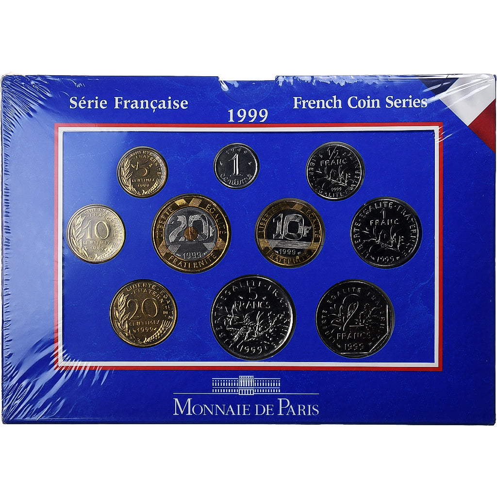 France, Coffret 1 c. à 20 frs., 1999, MDP, Série BU, MS(65-70)