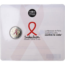 France, 2 Euro, Sidaction, Colorized, 2014, MDP, Bi-Metallic, MS(65-70)