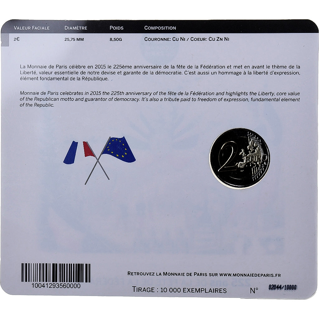 Frankrijk, 2 Euro, 225ème anniversaire de la fête de la fédération