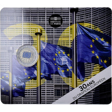 Francia, 2 Euro, 30 Years of European Union Flag, Coin card, 2015, MDP