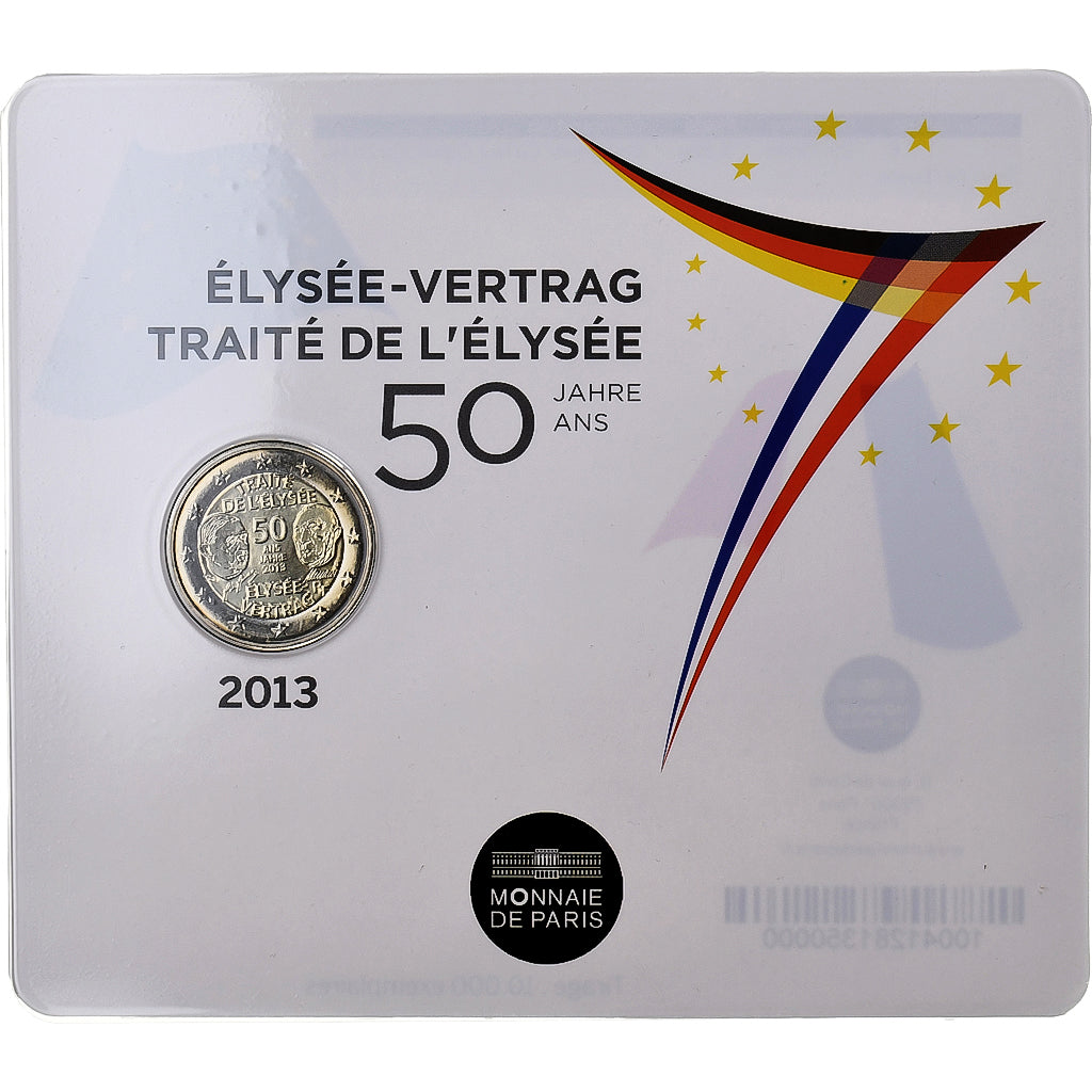 France, 2 Euro, 50 ans du traité de l'Élysée, 2013, MDP, Bimétallique, FDC