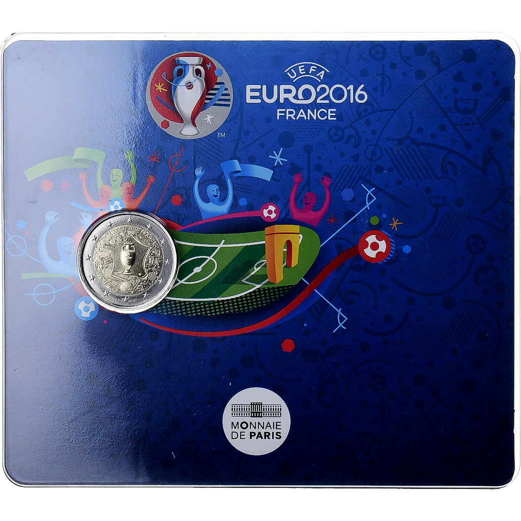 Francja, 2 Euro, UEFA Euro 2016, Coin card, 2016, MDP, Bimetaliczny, MS(65-70)