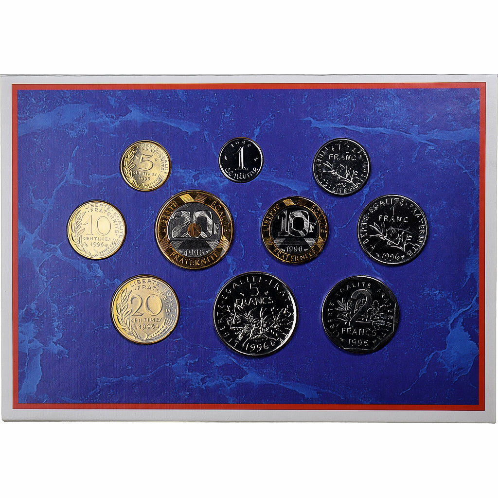 France, Coffret 1 c. à 20 frs., 1996, MDP, Série BU, MS(65-70)