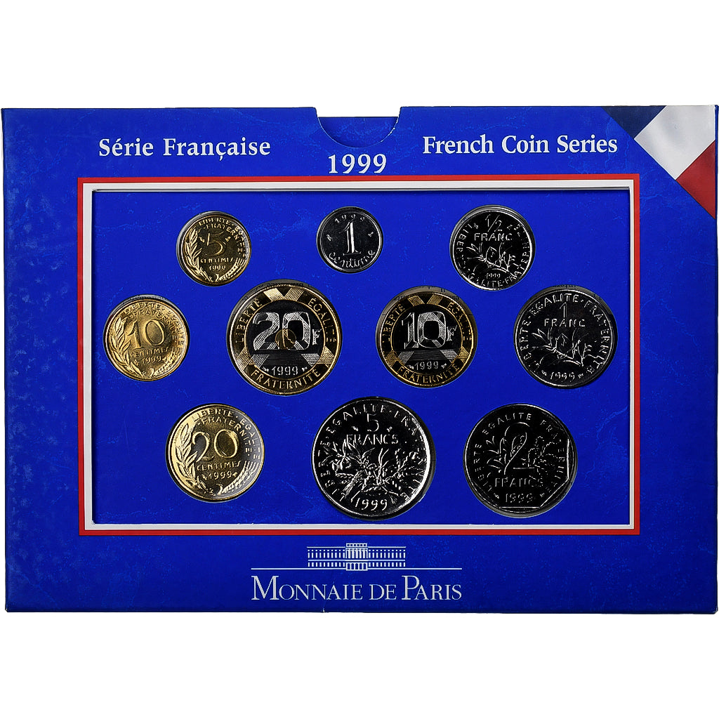 France, Coffret 1 c. à 20 frs., 1999, MDP, Série BU, MS(65-70)