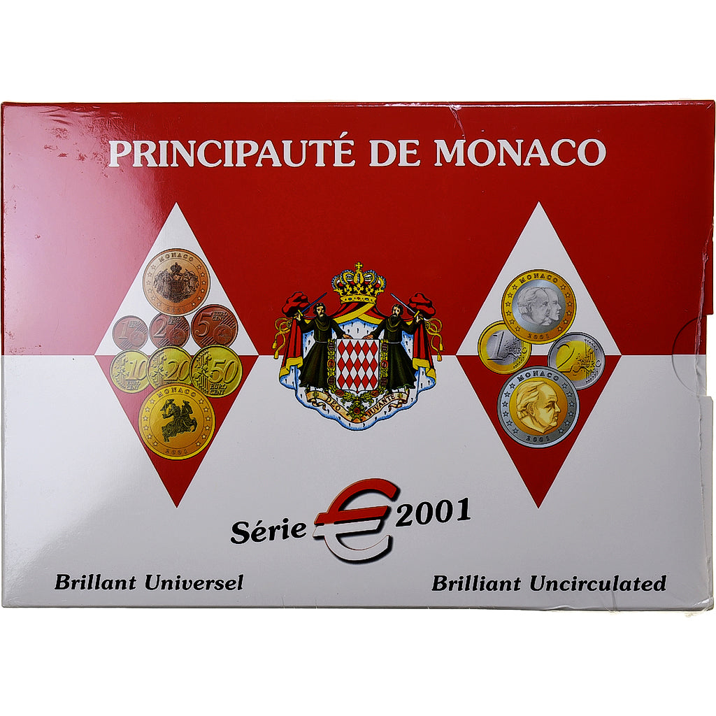 Monaco, Rainier III, Coffret 1c. à 2€, BU, 2001, MDP, n.v.t., FDC