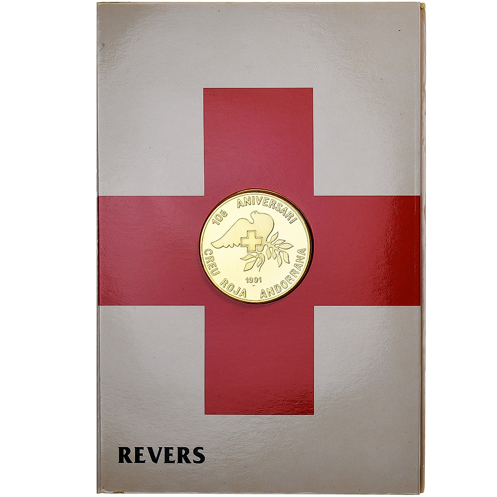 Andorra, 25 Diners, Croix Rouge, 1991, Srebro, MS(65-70)
