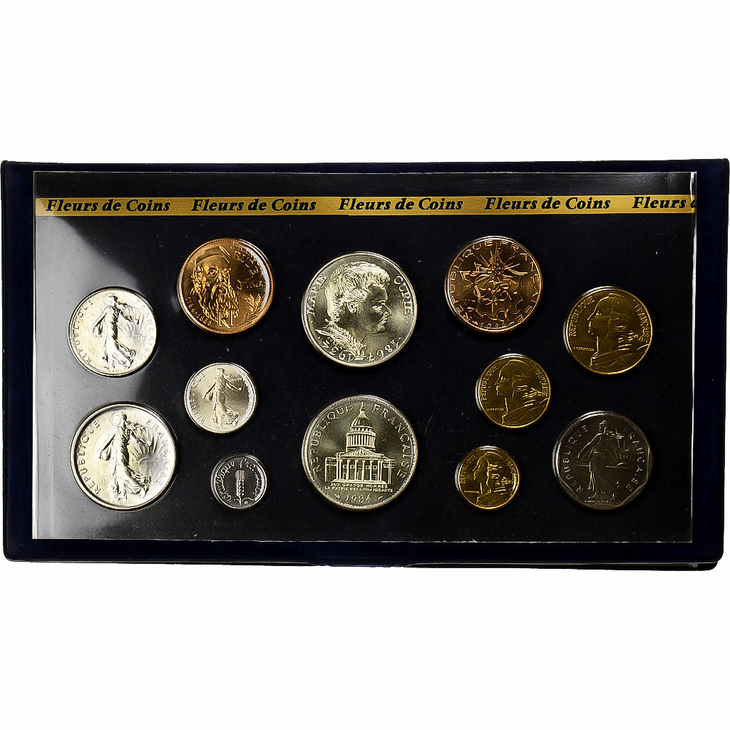 France, Coffret 1 c. à 100 frs., 1984, MDP, série FDC, MS(65-70)