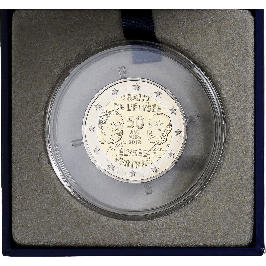 France, 2 Euro, 50 ans du traité de l'Élysée, BE, 2013, MDP, Bimétallique