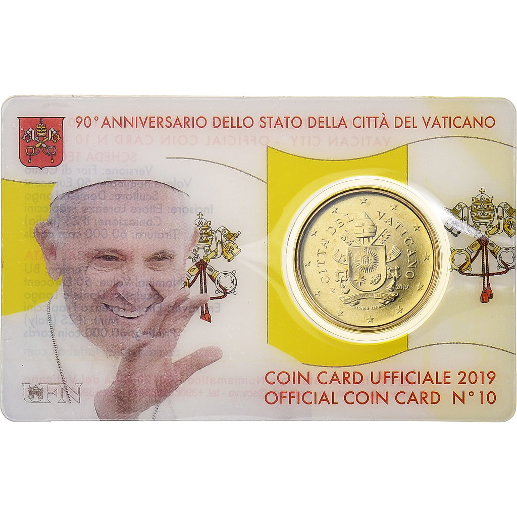 Vatican, Francis, 50 Euro Cent, Coin card n°10, 2019, Rome, Nordic gold
