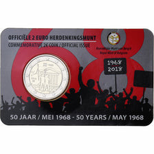 Belgium, 2 Euro, 50 Ans / Mai 1968, Coin card, 2018, Brussels, Bi-Metallic