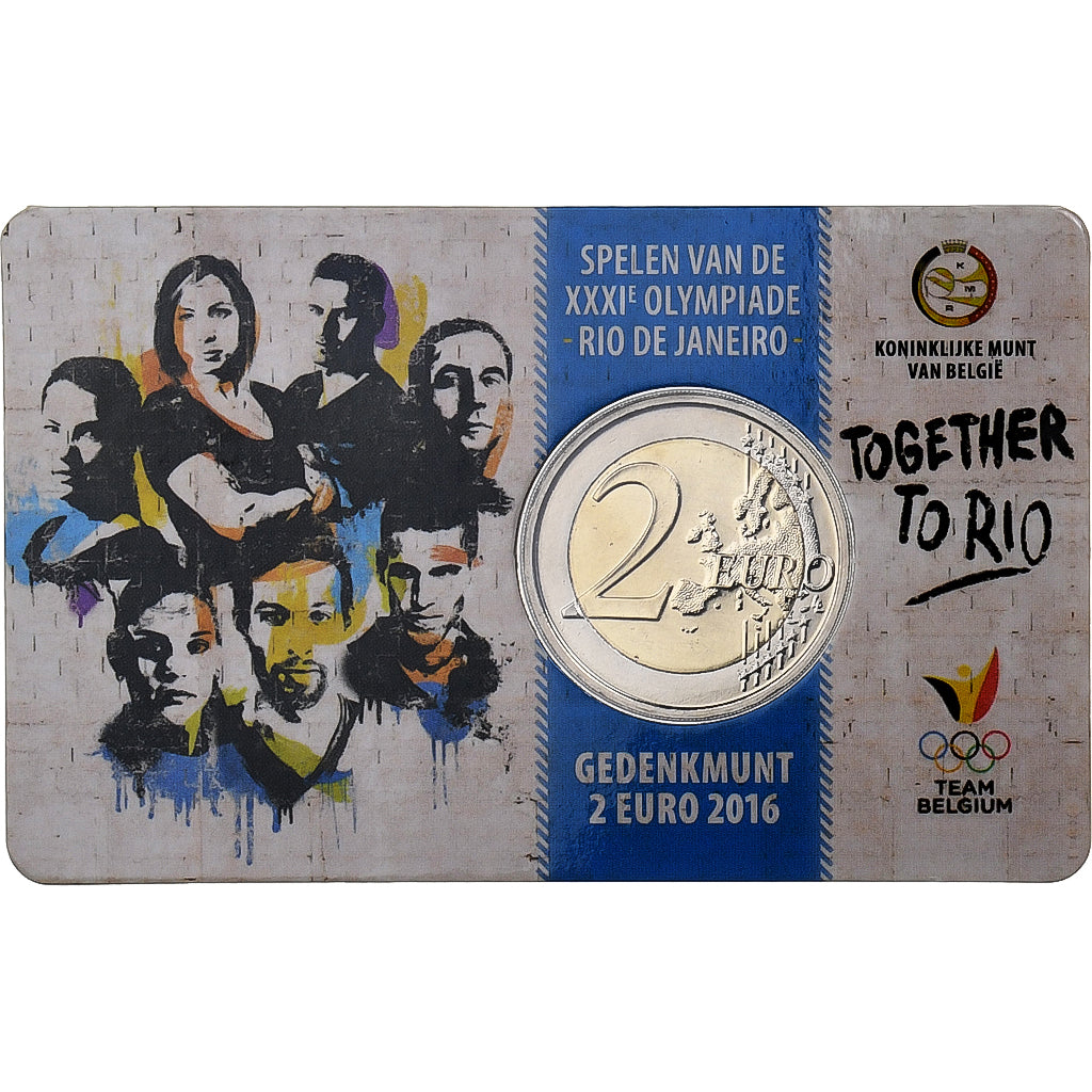 Belgien, 2 Euro, Summer Olympics Rio de Janeiro, Coin card, 2016, Brussels