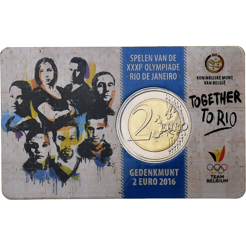 Belgium, 2 Euro, Summer Olympics Rio de Janeiro, Coin card, 2016, Brussels