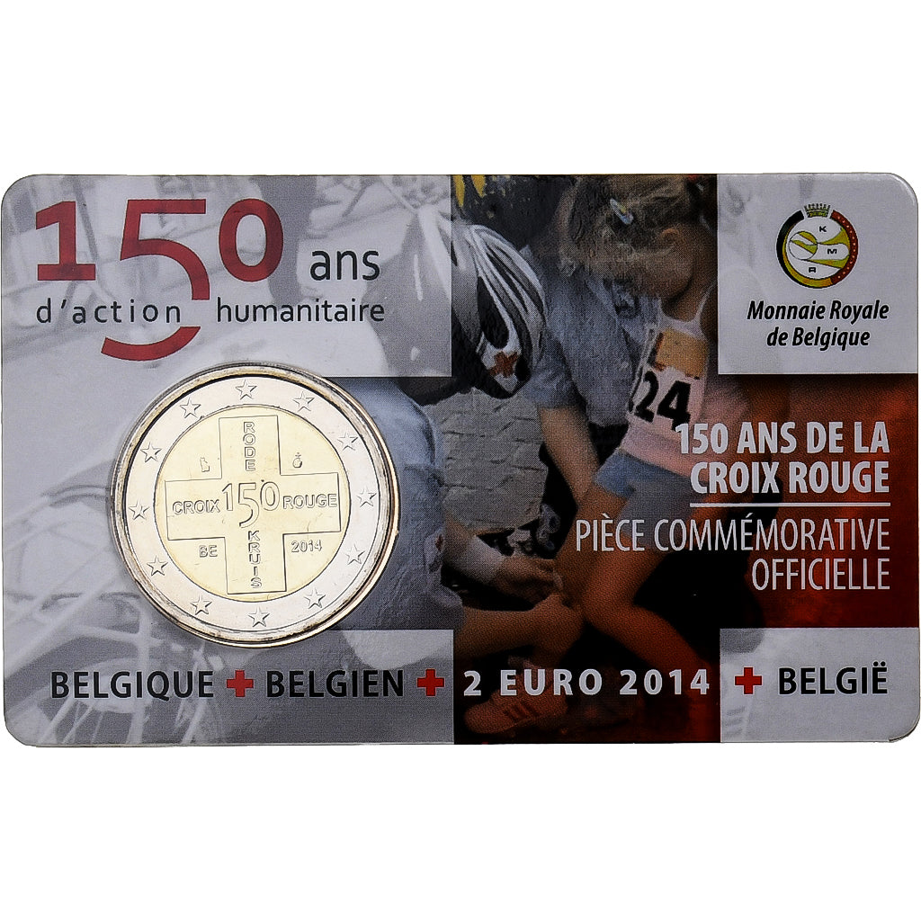 Belgien, 2 Euro, 150 ans de la Croix Rouge, Coin card, 2014, Brussels