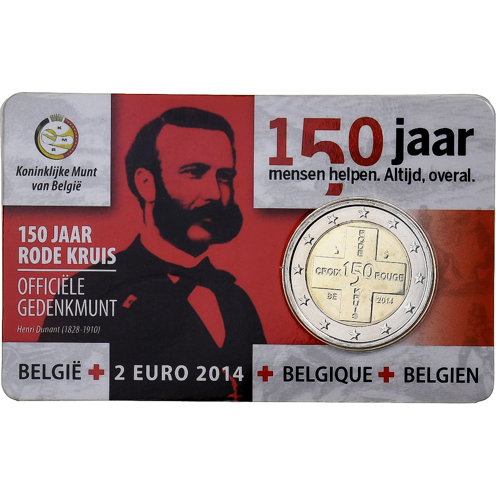 Belgio, 2 Euro, 150 ans de la Croix Rouge, Coin card, 2014, Brussels