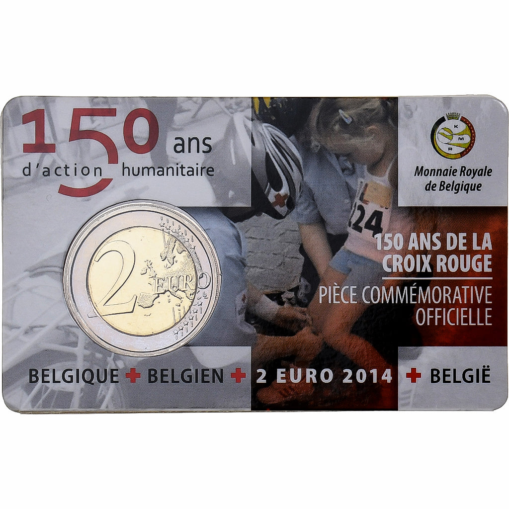 Belgio, 2 Euro, 150 ans de la Croix Rouge, Coin card, 2014, Brussels