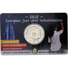 Belgium, 2 Euro, European Year for Development, Coin card, 2015, Brussels