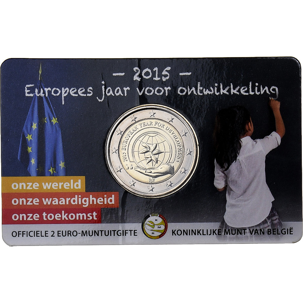 België, 2 Euro, European Year for Development, Coin card, 2015, Brussels