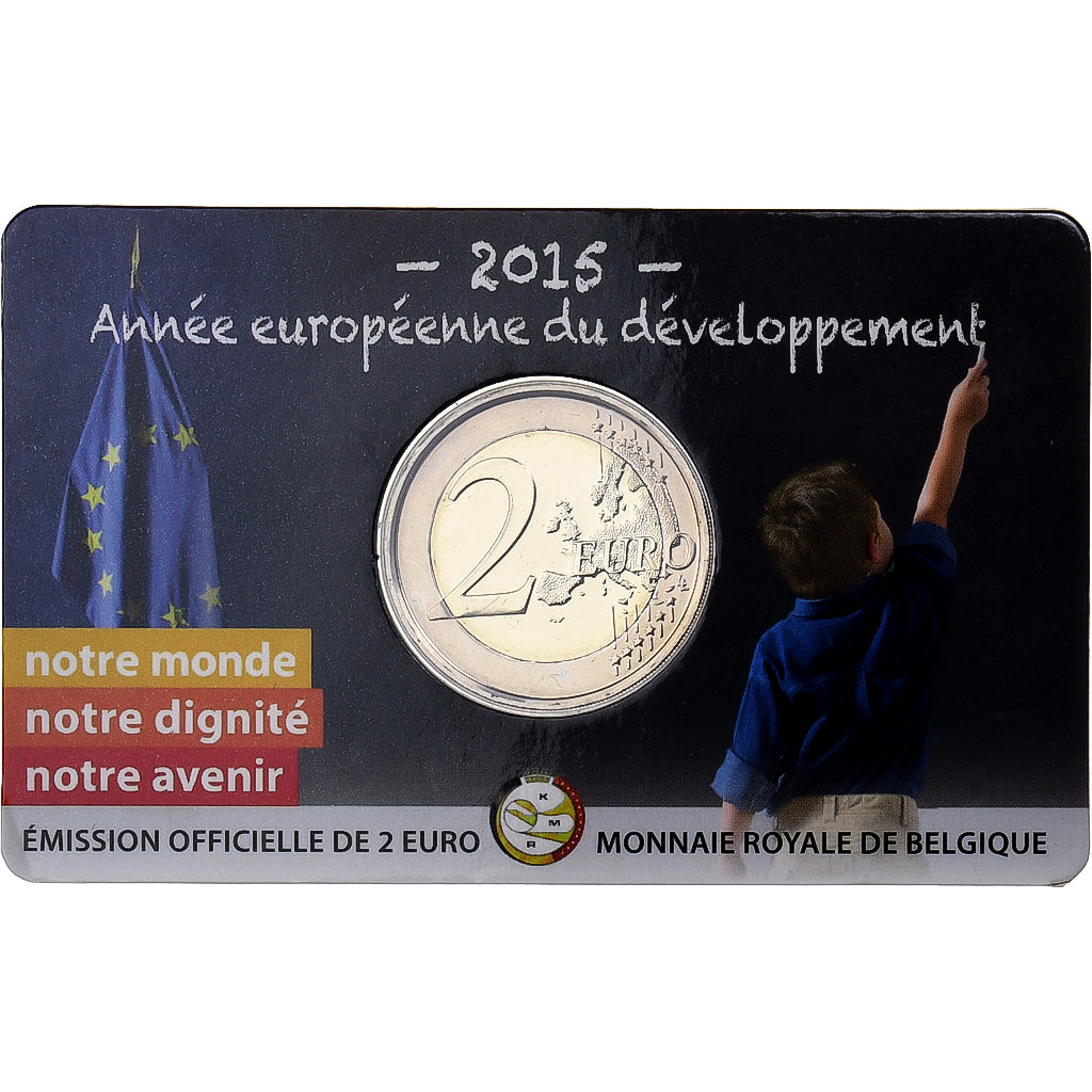 België, 2 Euro, European Year for Development, Coin card, 2015, Brussels