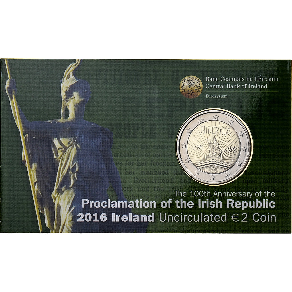 Irlandia, 2 Euro, Proclamation of Irish Republic, BU, 2016, Sandyford