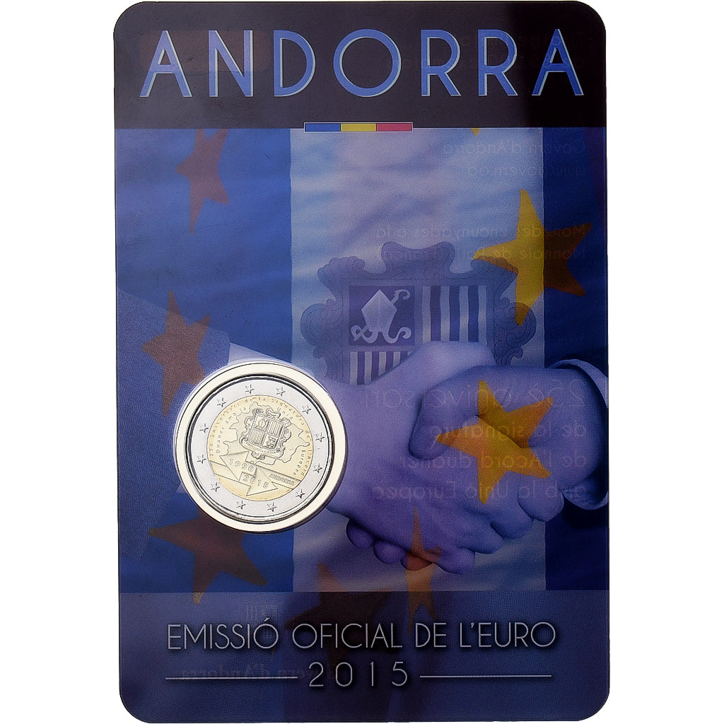 Andorra, 2 Euro, Customs Agreement, BU, 2015, Bi-Metallic, MS(65-70)