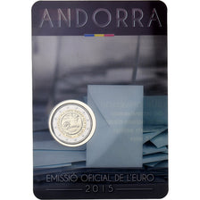Andorre, 2 Euro, Political Rights, Coin Card. BU, 2015, Bimétallique, FDC