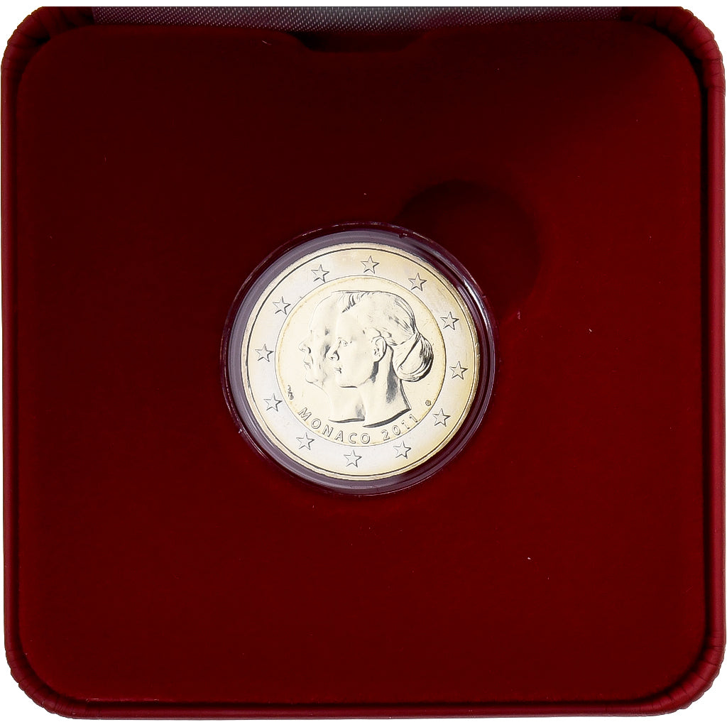 Monaco, 2 Euro, mariage princier, BU, 2011, MDP, Bi-Metallic, MS(65-70)