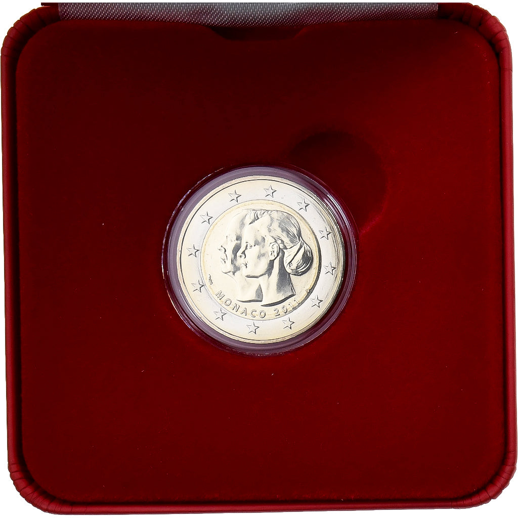 Monaco, 2 Euro, mariage princier, BU, 2011, MDP, Bi-Metallic, STGL