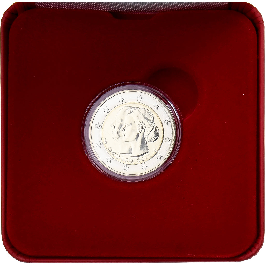 Monaco, 2 Euro, mariage princier, BU, 2011, MDP, Bi-Metallic, MS(65-70)