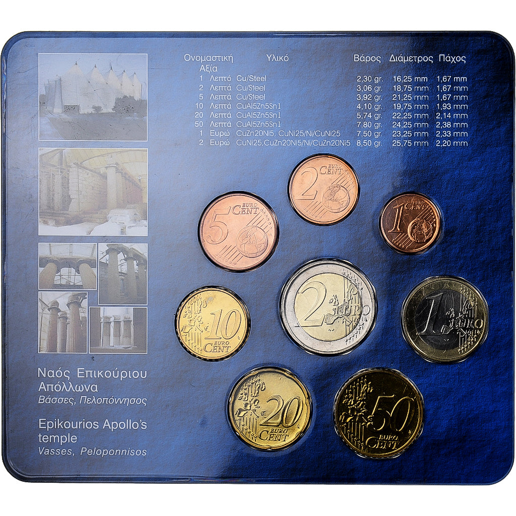 Griechenland, Set 1 ct. - 2 Euro, Coin Card. BU, 2004, Athens, STGL