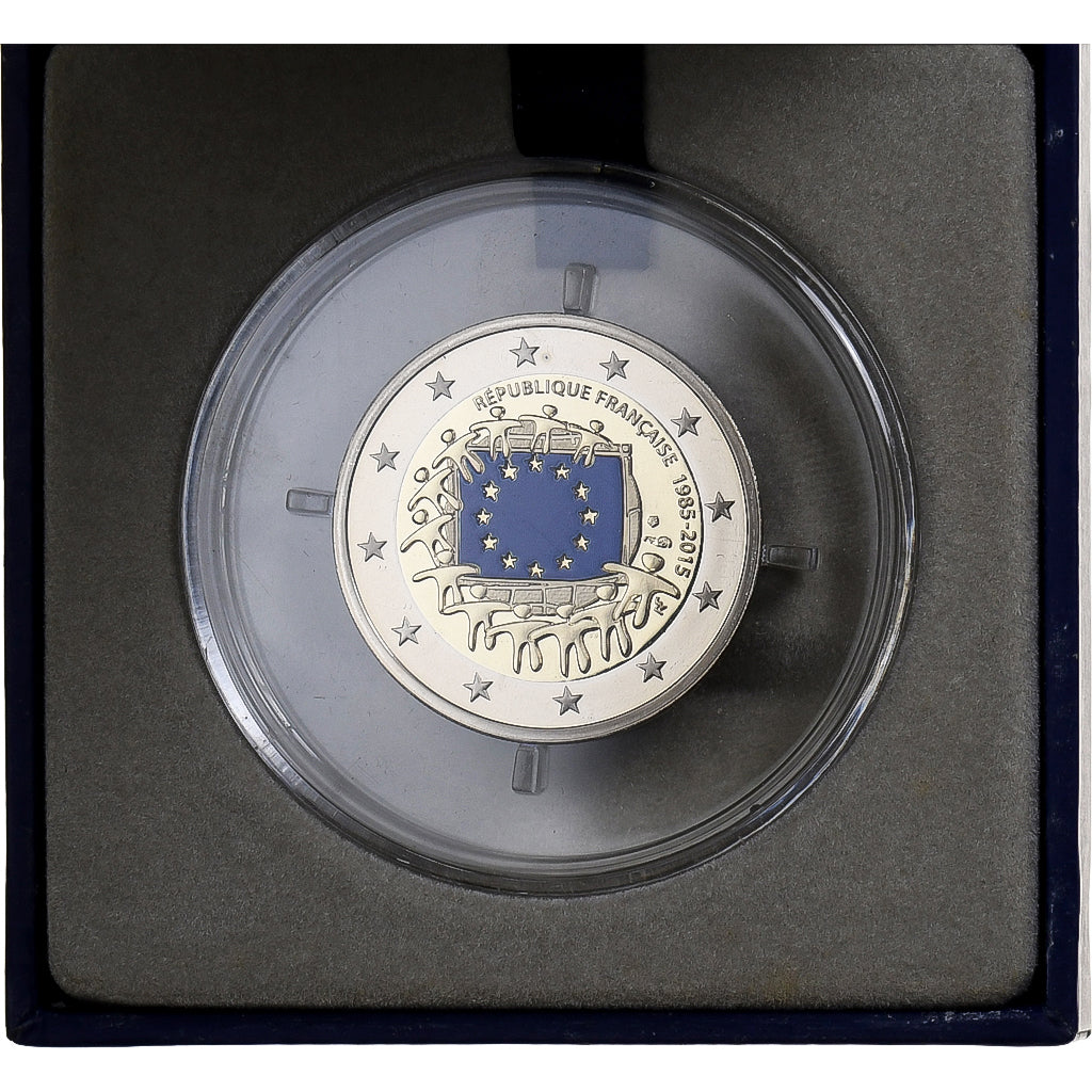 Frankreich, 2 Euro, 30 Years of European Union Flag, Proof, Colorized, 2015