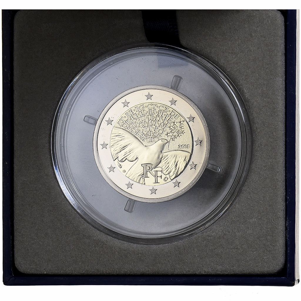 France, 2 Euro, la paix en Europe, Proof, 2015, MDP, Bi-Metallic, MS(65-70)