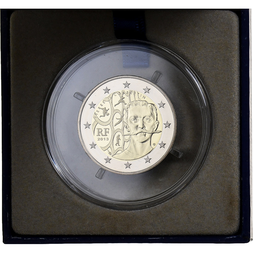 France, 2 Euro, Pierre de Coubertin, Proof, 2013, MDP, Bi-Metallic, MS(65-70)