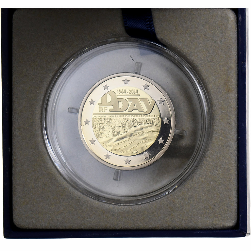 France, 2 Euro, 70th Anniversary - D-Day, Proof, 2014, MDP