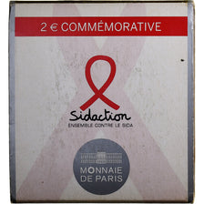 France, 2 Euro, Sidaction, Proof, Colorized, 2014, MDP, Bi-Metallic, MS(65-70)