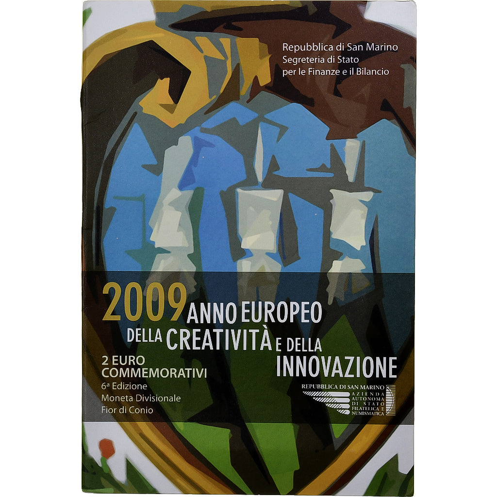 San Marino, 2 Euro, European Year of Creativity and Innovation, Coin card, 2009
