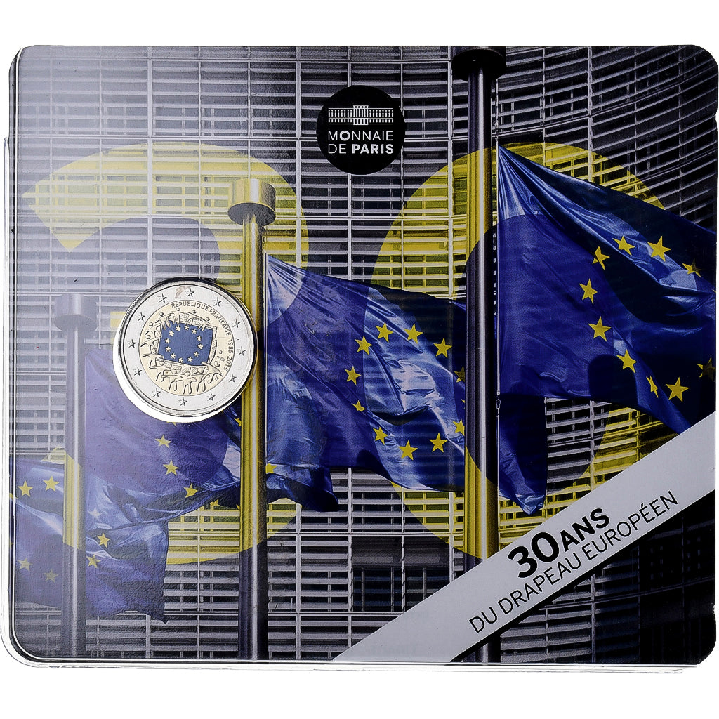 Francja, 2 Euro, 30 Years of European Union Flag, Coin card, 2015, MDP