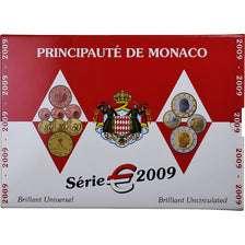 Monaco, Albert II, Set 1c. - 2€, BU, 2009, MDP, MS(65-70)