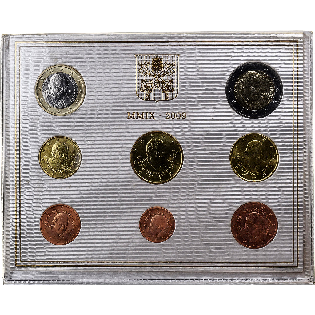 Vaticano, Benedict XVI, Set 1 ct. - 2 Euro, BU, 2009, Rome, Sin información