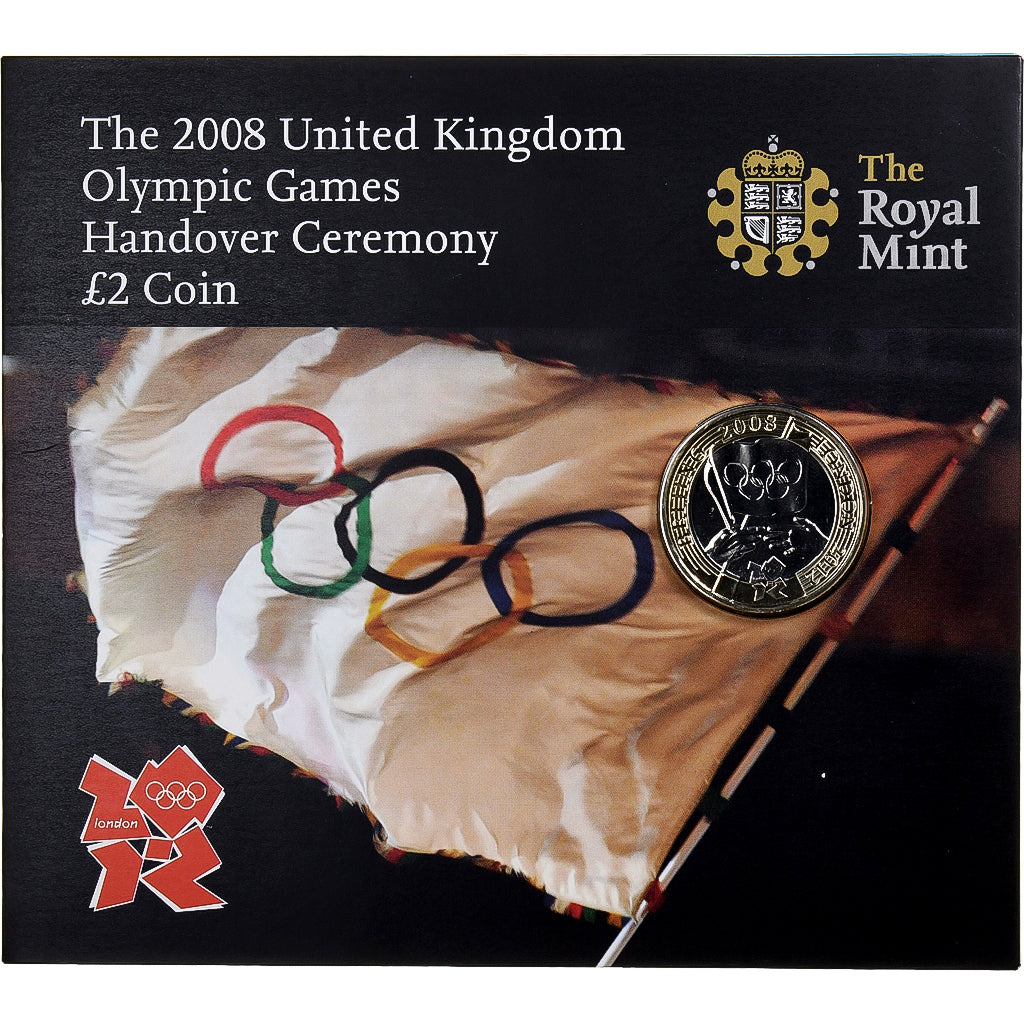 United Kingdom, 2 Pounds, Olympic Games Handover, 2008, London, BU, Bi-Metallic