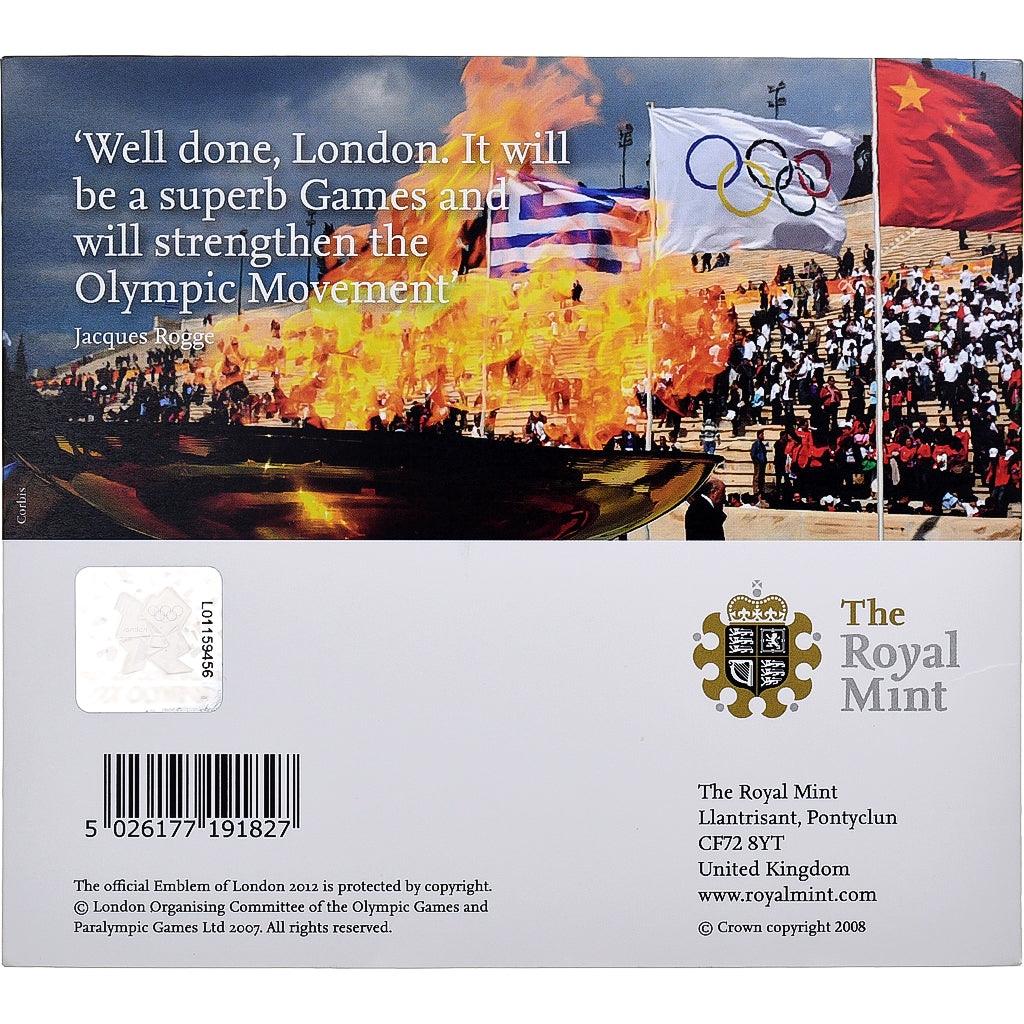 United Kingdom, 2 Pounds, Olympic Games Handover, 2008, London, BU, Bi-Metallic