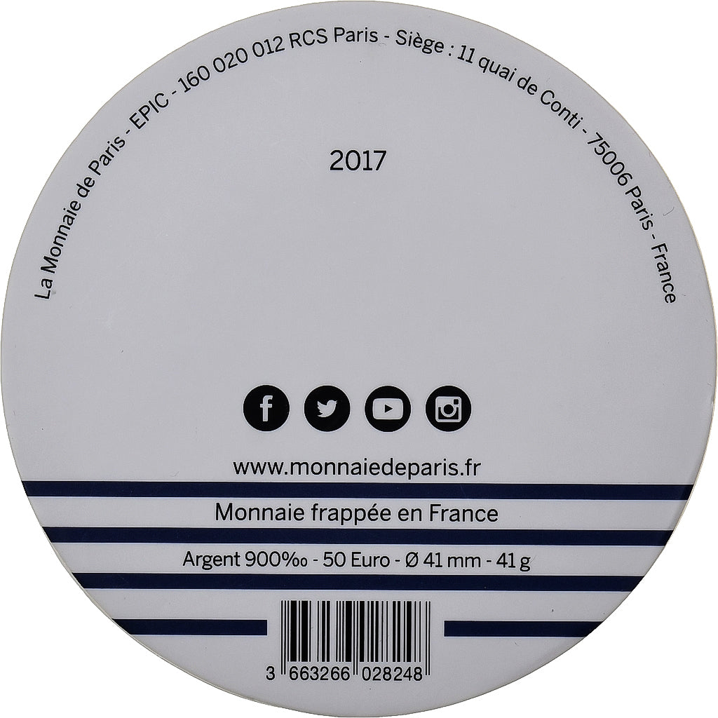 France, 50 Euro, Jean-Paul Gaultier - Bal du 14 Juillet, 2017, MDP, Argent, FDC