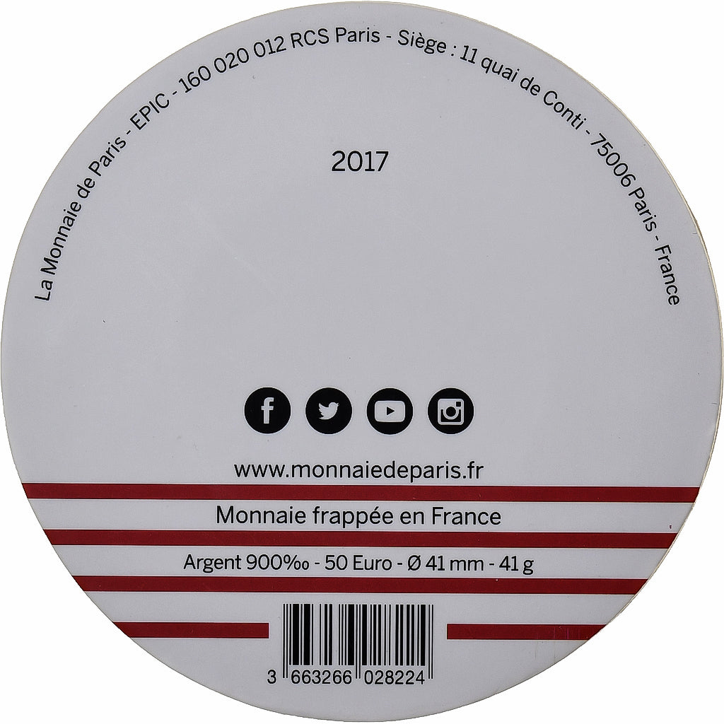 France, 50 Euro, Jean-Paul Gaultier - La Marseillaise, 2017, MDP, Silver